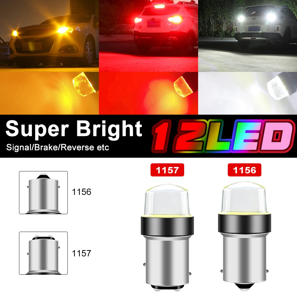 

1PCS COB 12SMD 1156 BA15S P21W 1157 BAY15D LED Auto Tail Bulb Flashing Brake Lights Strobe Reverse Lamp Signal Light For Car