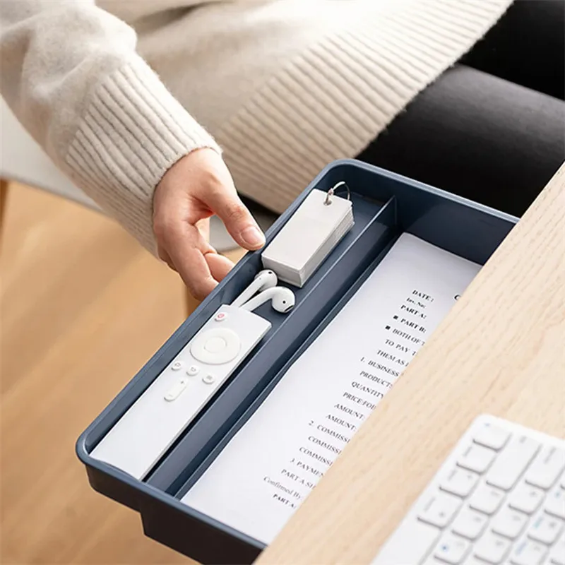 

Самоклеящаяся коробка для хранения под выдвижными ящиками, лоток для карандашей, домашний разделенный под столом, скрытый держатель для ру...