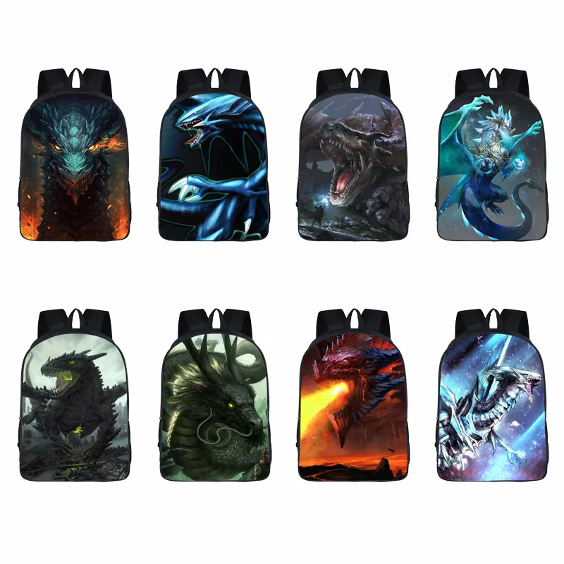 

Новинка, креативная удобная Легкая школьная сумка из полиэстера для учеников начальной школы, рюкзак с принтом дракона