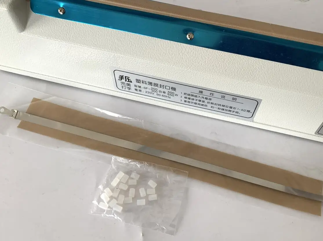 Manual Impulse Sealer Heat Plastic Bag Sealing Machine With Date Code Mold Metal Case 8mm Wide 300mm Seal Length Free Shipping | Бытовая