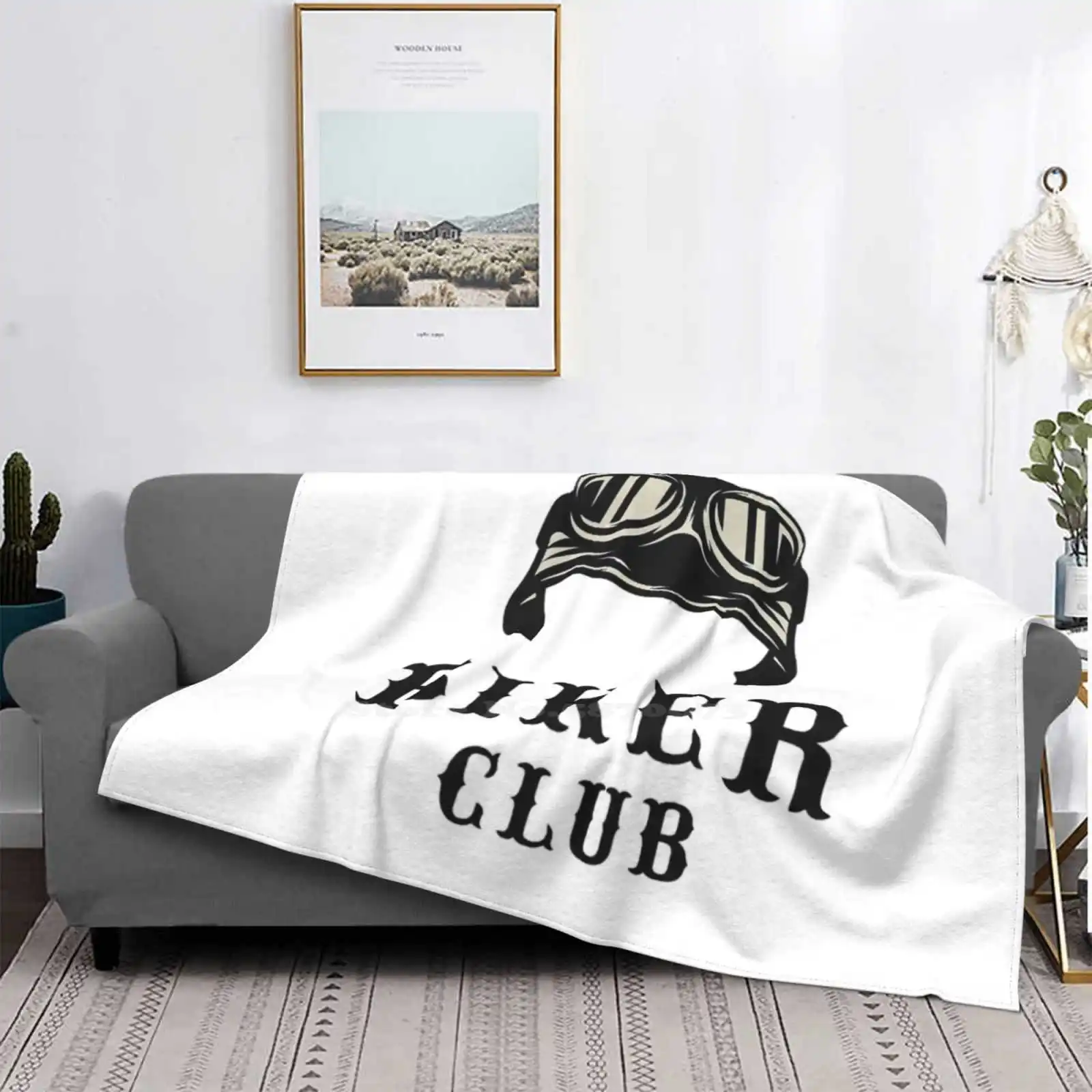 

Biker Club Chopper-Manta de franela para el hogar, equipo Tribal, motocicleta divertida, clásica americana, 21