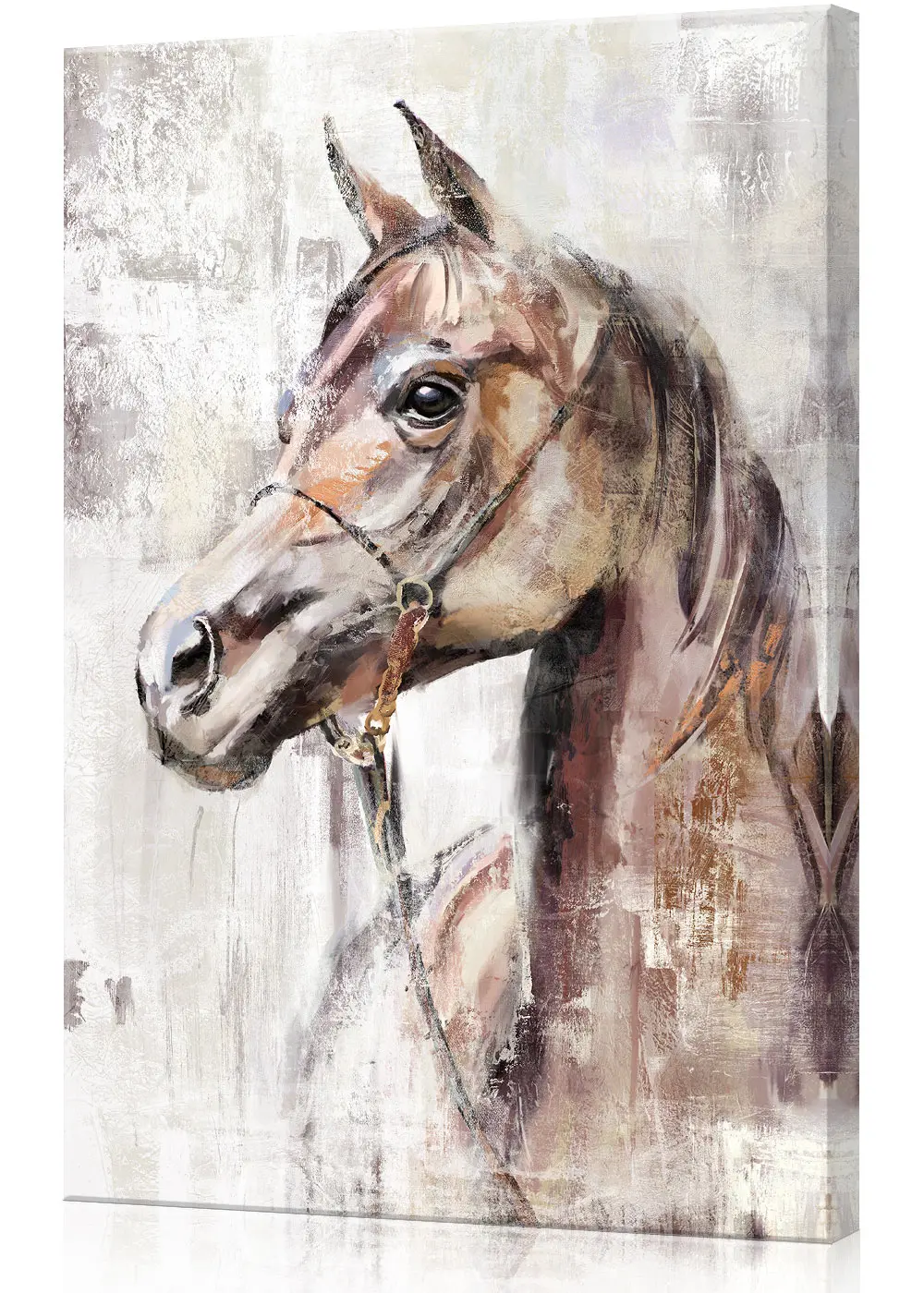

Horse Modern Wall Art Animal Canvas Painting Brown Oil Painting Posters for Rustic Bedroom Living Room Office Home Decor Picture