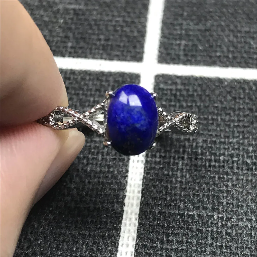 8x6 мм Топ натуральный Королевский Синий Лазурит кольцо ювелирные изделия для