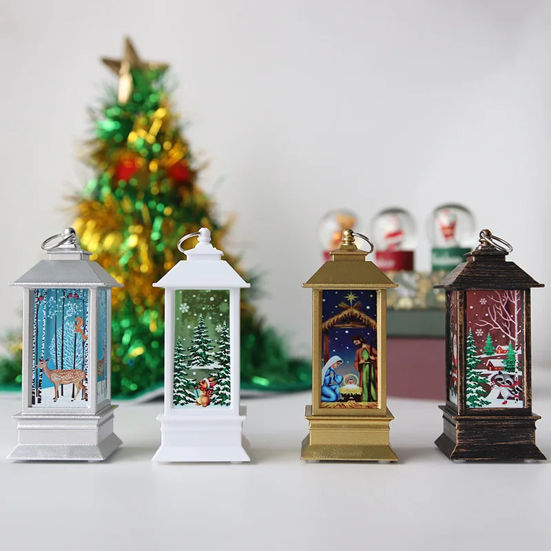 

Christmas Decorations for Home Lantern Led Candle Tea Light Candles Xmas Ornaments Santa Claus Elk Lamp Navidad New Year 2022