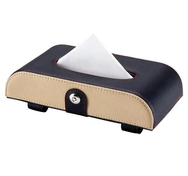 

Car Tissue Box Sun Visor Type PU Leather Tissue Box Napkin Holder Car Tissue Holder Car Seat Box Auto Accessories