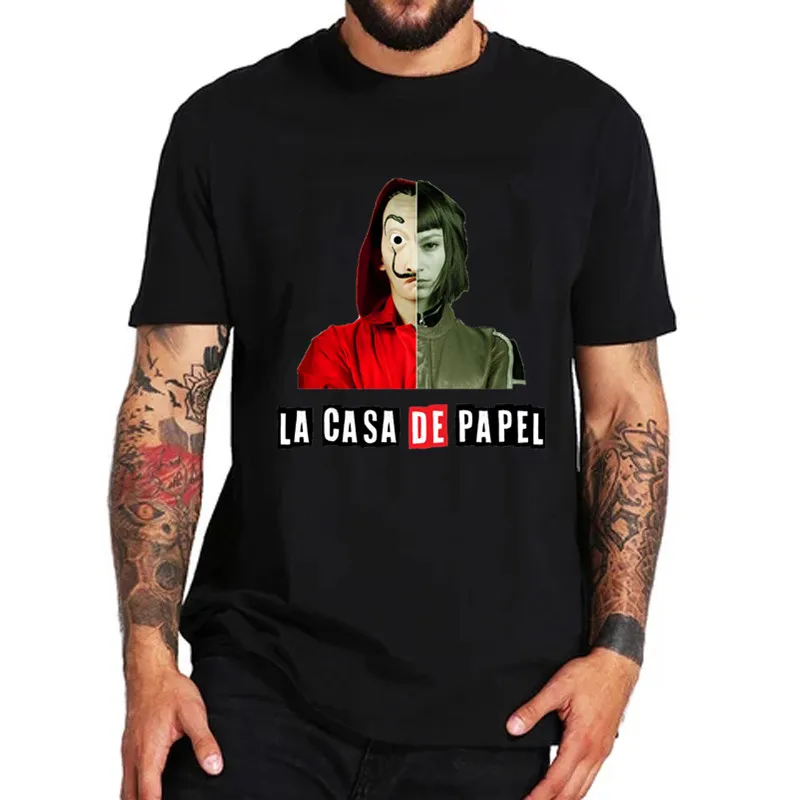 2019 г. La Casa De Papel хлопковая Футболка в стиле Хауса из бумаги Потрясающие Мужские