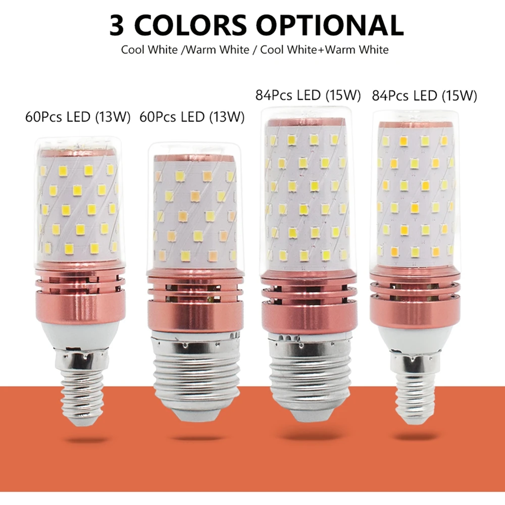 

TSLEEN 110V-220V 2835SMD LED Corn Bulb Light Lamp E14 E27 60Leds 80Leds Cool/Warm White Cool + Warm White Led Night Light Bulbs