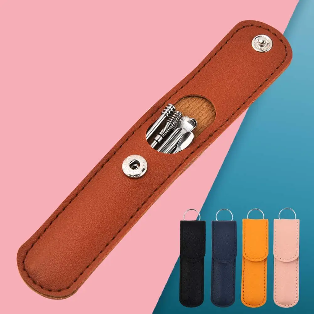 

Portable With Leather Case 360° Cleaning Reusable Spiral Wax Remover Spoon Ear pick Ear Wax Remover Ears Cleaner