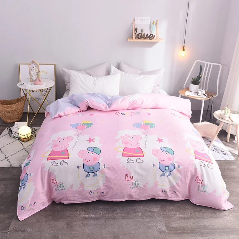 Pig Pink Девочки розовый синий пододеяльник один пододеяльник из хлопка 1,5 м 1,8 м постельные принадлежности набор 200x230cn постельные принадлежности сумка студенческий набор постельного белья - Цвет: Pig Pink