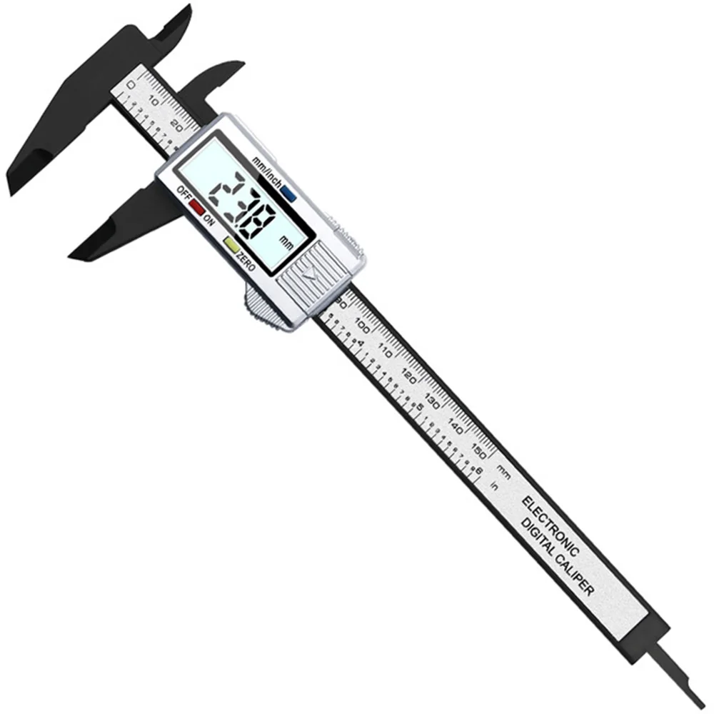 150mm silver Электронный цифровой штангенциркуль 150 мм/0,01 мм 6 дюймов из углеродного волокна штангенциркуль Калибр микрометр измерительный инструмент цифровая линейка - Цвет: 150mm silver