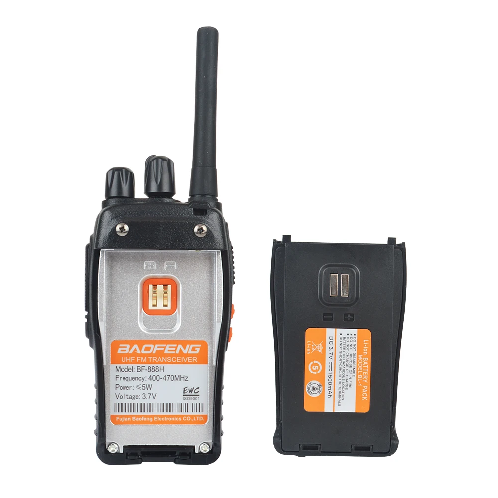 2pcs/pair USB Charger Walkie Talkie Baofeng BF-888H UHF 400-470MHz 16CH VOX Portable TWO WAY RADIO bf-888h enlarge