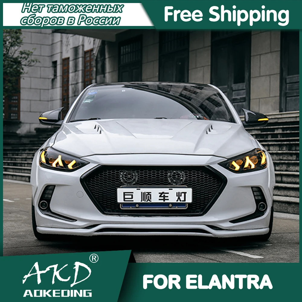 

Фасветильник головного света s для автомобиля Hyundai Elantra 2016-2020 DRL, дневные ходовые светильник ни, светодиодсветодиодный Биксеноновая лампа, пр...