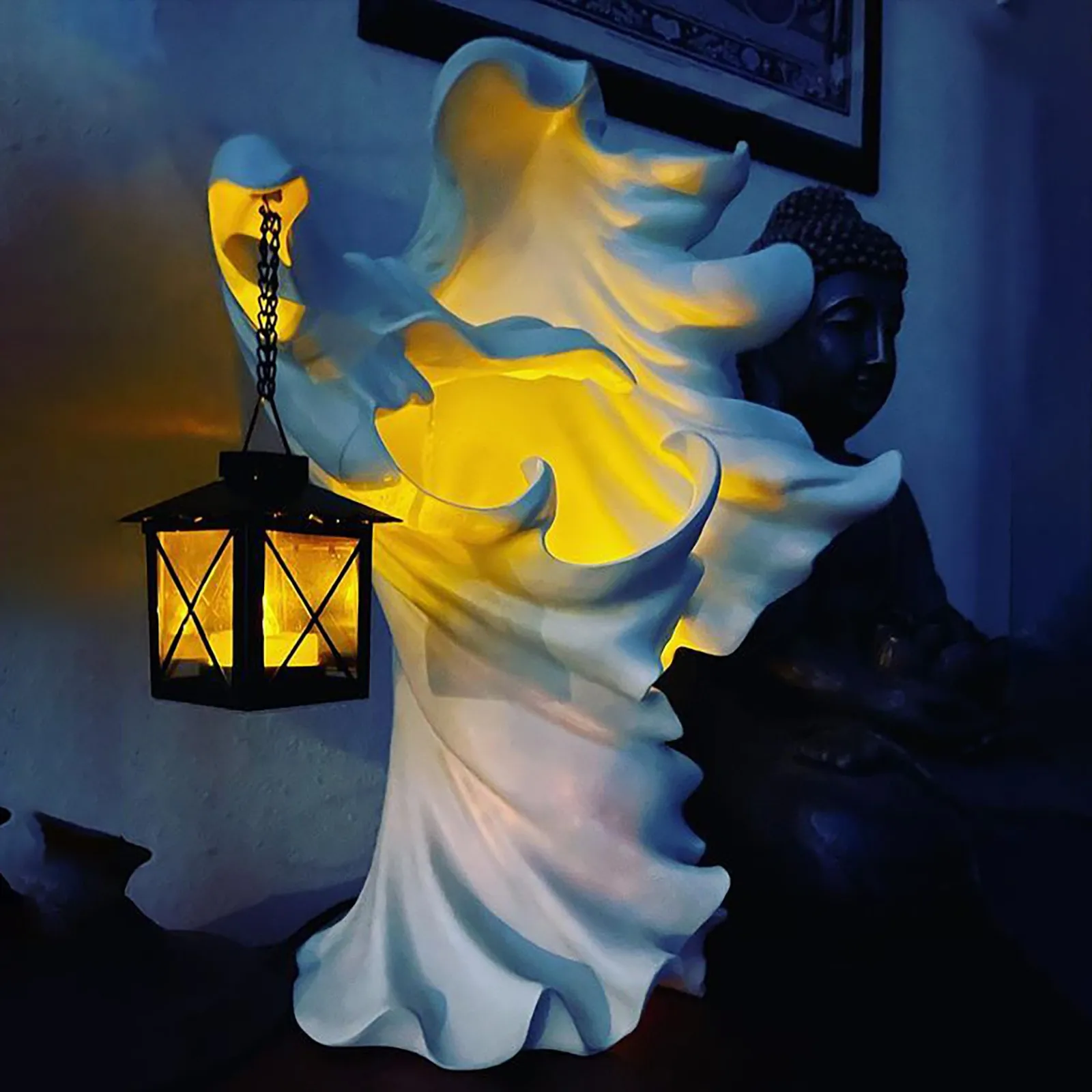 

Фонарь Безликий призрак скульптура Хэллоуин Гуль полимерная статуя украшения вечерние Хэллоуин ужас реквизит Прямая поставка