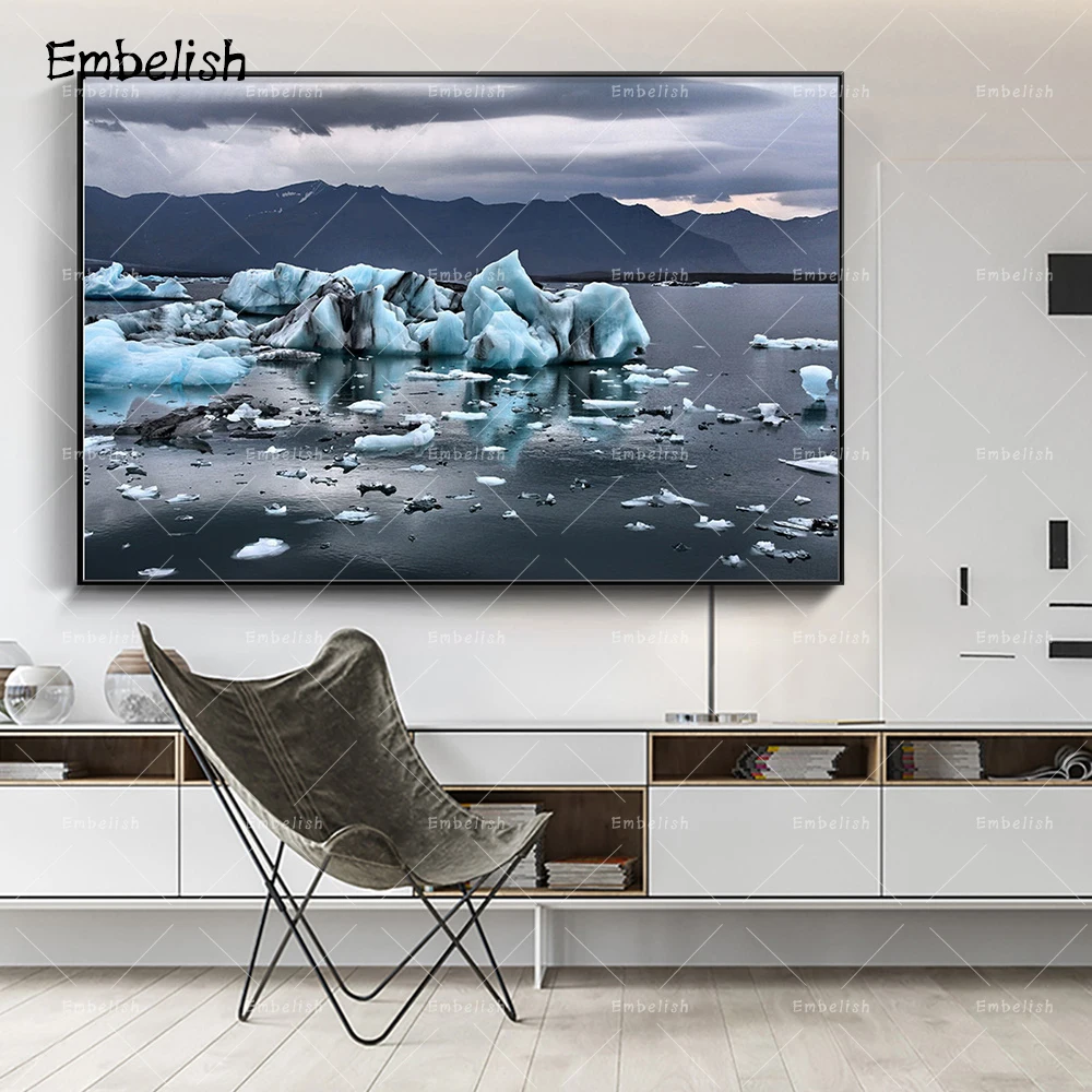 

Embelish 1 Pieces Arctic Ice Landscape Wall Pictures For Living Room Modern Home Decor Posters HD Print On Canvas Paintings