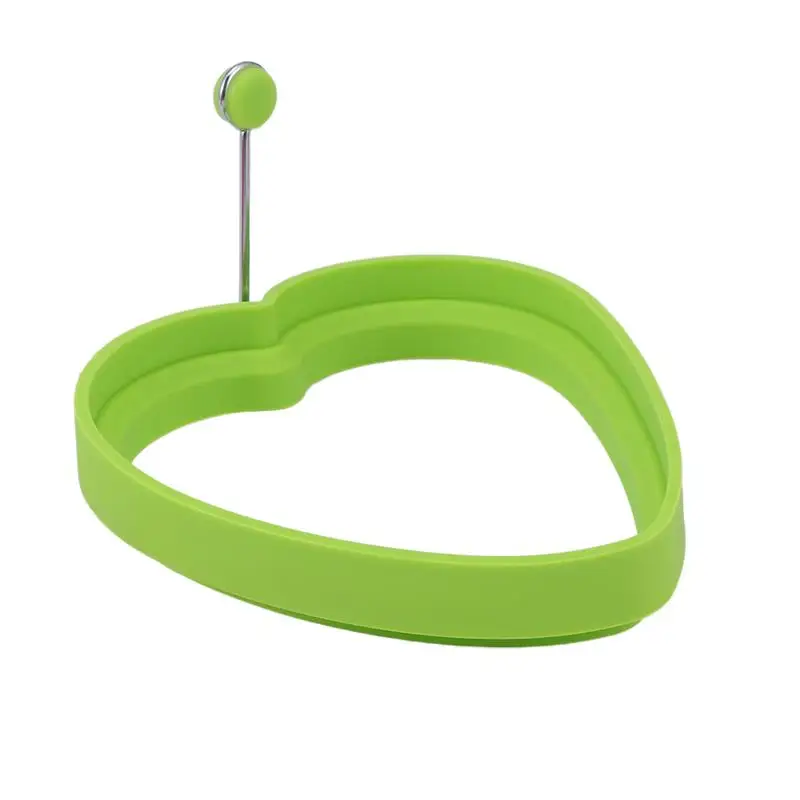 Силиконовая форма для жареных яиц в форме сердца с ручками, не прилипающая к сковороде, для готовки омлетов и блинчиков - кухонный инструмент.