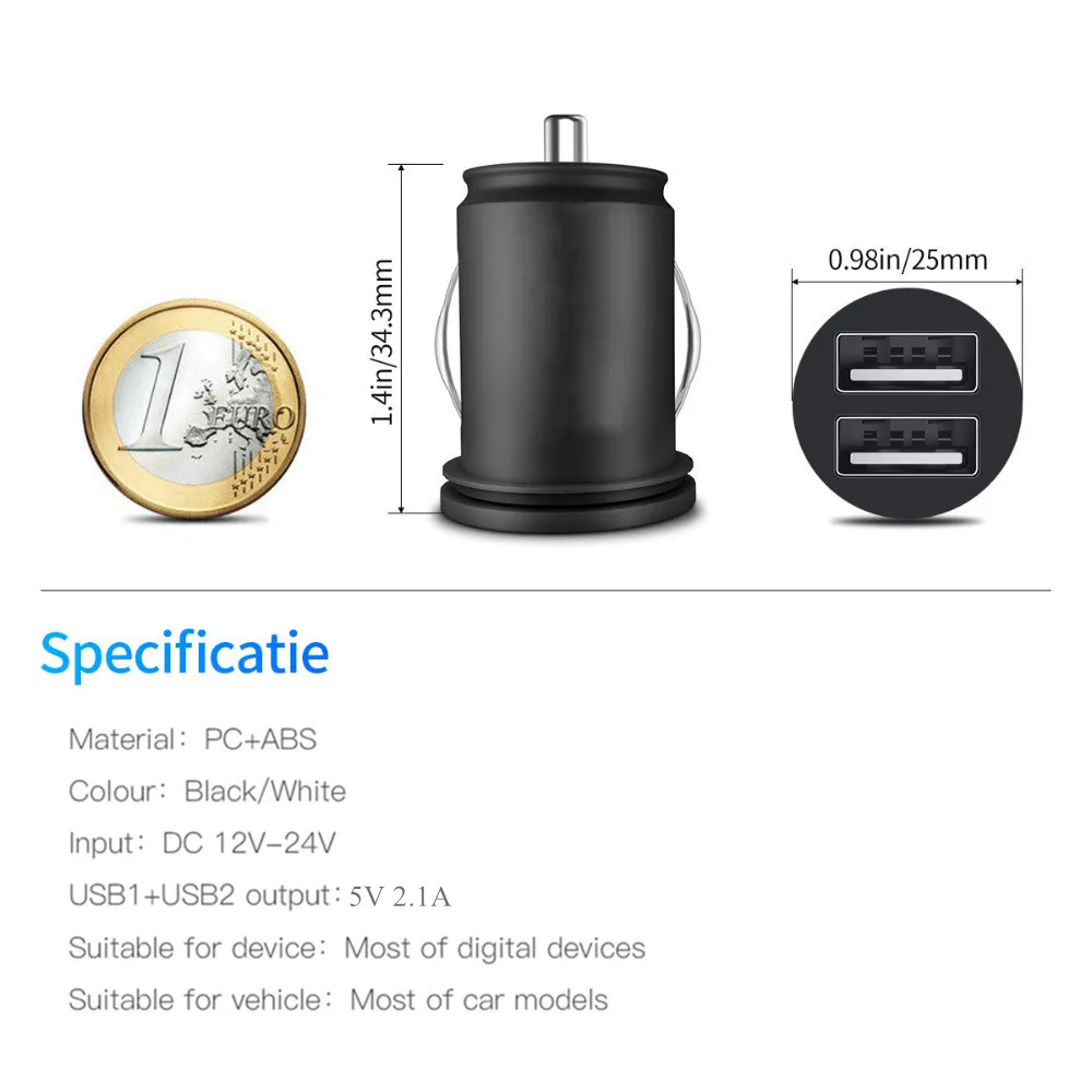 Автомобильное зарядное устройство с двумя USB-портами, адаптер для ...