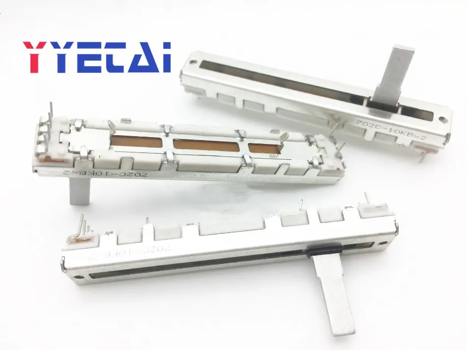 

6 cm sliding potentiometer dual B10KX2 shaft length 15mm mixer fader