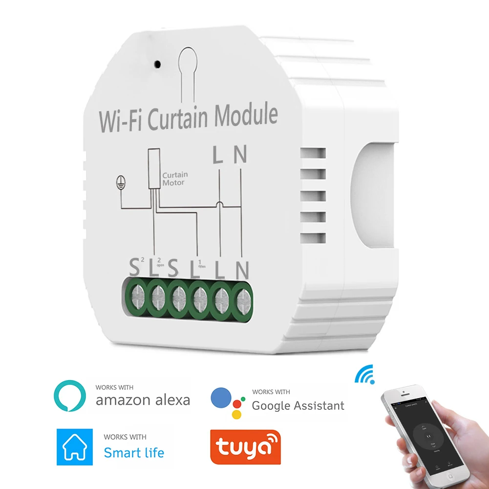 

Wi-Fi модуль переключателя для штор ETUUD для роликовых затворов, Google Home, Alexa, управление через приложение Tuya Smart Life Smart Home