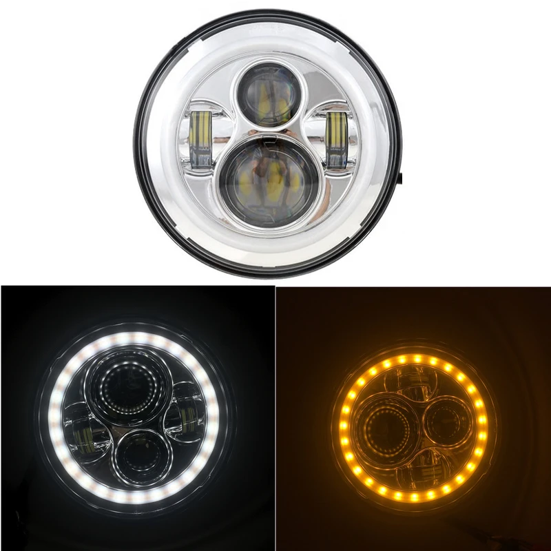 

7"Inch LED Headlight Hi/Lo Beam LED Driving Lamp DRL Turn Signal for Ultra Classic Electra Glide Road King Custom FLHRS