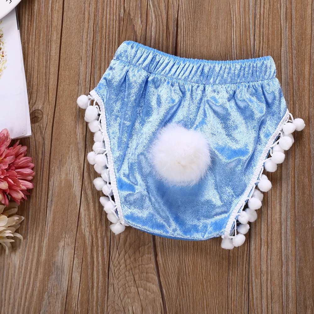 Милые бархатные шорты для маленьких девочек однотонные штаны с высокой талией