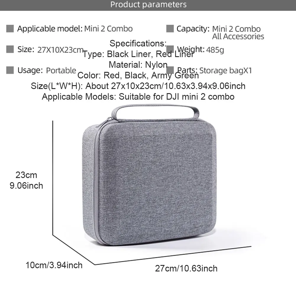

Zipper Closure Carrying Case Drone Accessories Lightweight Outdoor Wear Resistant Full Protection Travel For DJI Mavic Mini 2