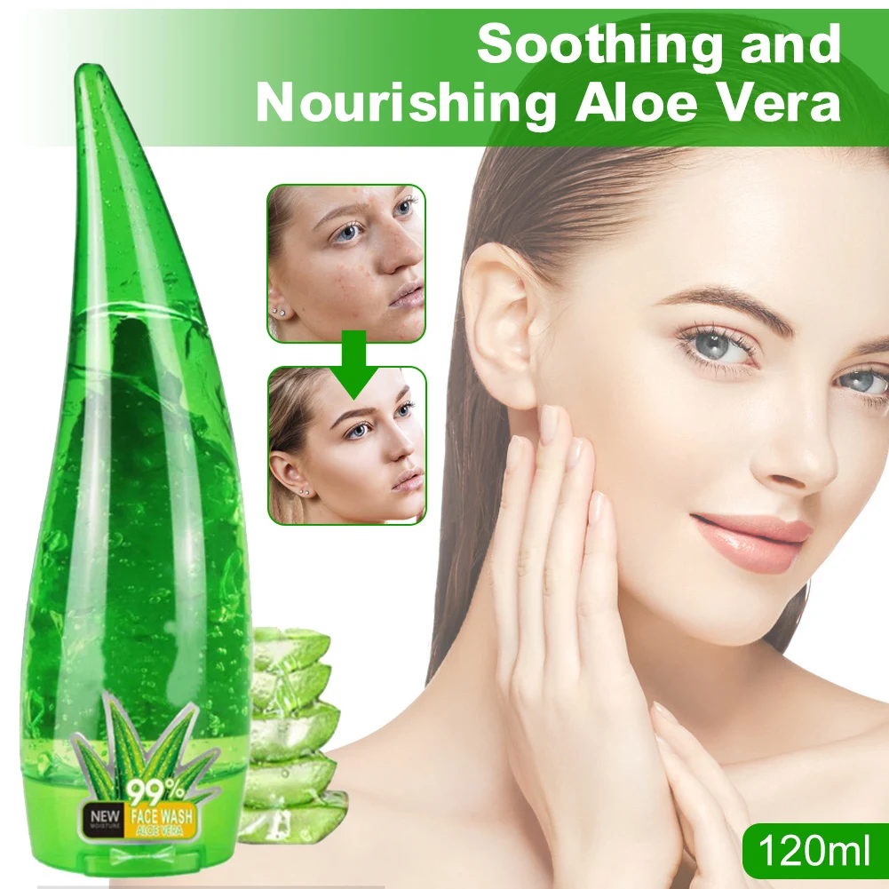 

Aloe Vera Facial Cleanser/Face Scrub/Gel Skin Moisturizer Calm and Sooth Redness Dryness Skin Care Makeup for All Skins