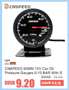 CNSPEED 60 мм Автомобильный датчик температуры воды 50-150C с датчиком температуры воды с белым и янтарным светильник YC101413+ YC100221