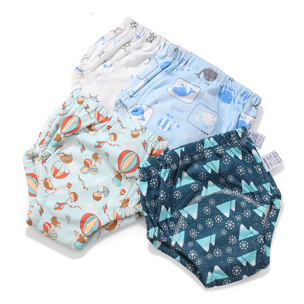 

2pcs Cotton Baby Nappies Diaper Reusable Washable Cloth Diapers Nappy Cover Underwear Diaper Toddler Training Panties Baby Care
