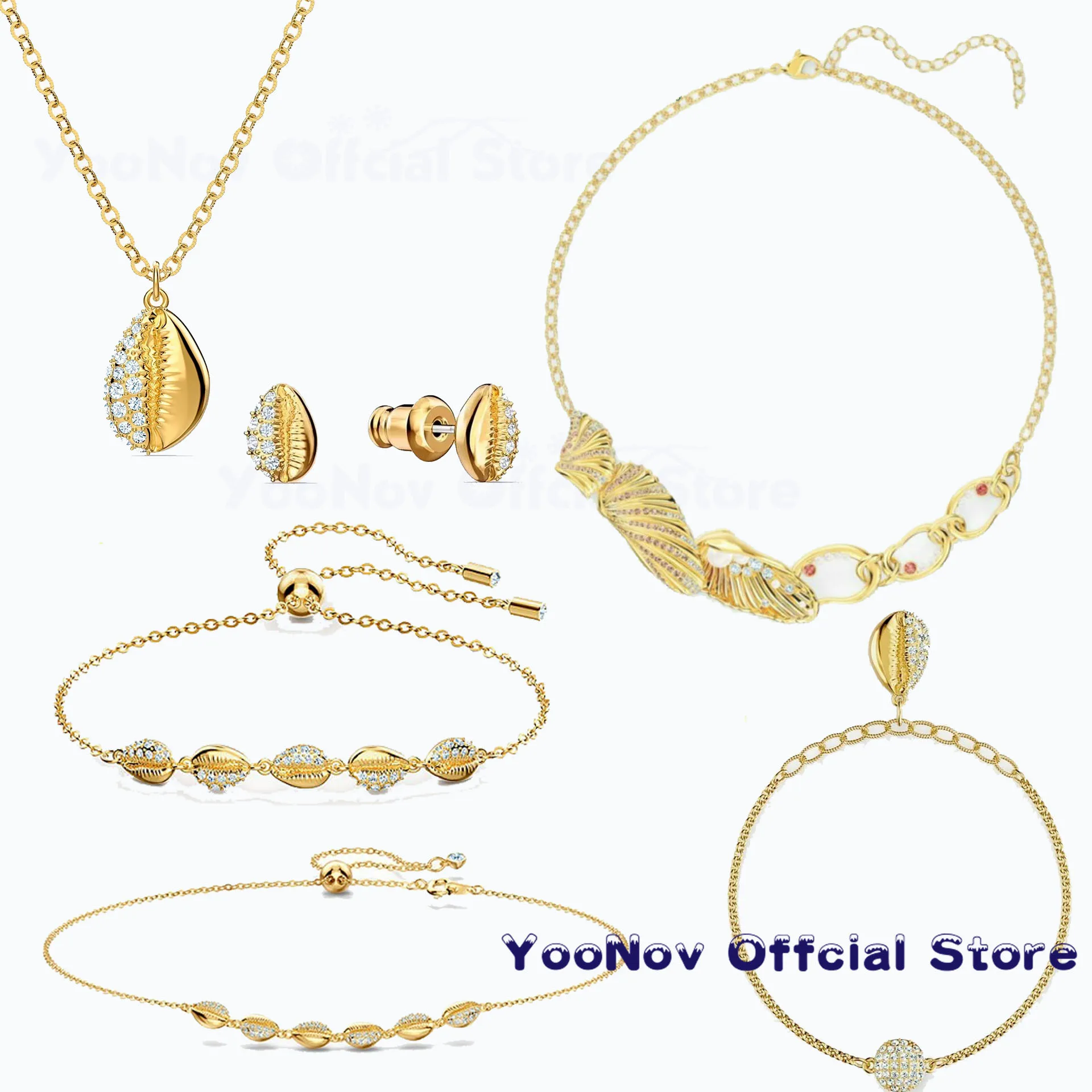 

SWA Fashion Jewelry Original Lady Jewelry Shell Series Shell Jewelry Name Necklace Lady Golden Shell Romantic Gift For Women