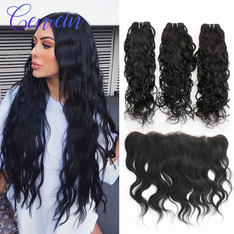 

Transparent Lace Peruvian Hair Weave Bundles Natural Wave Bundles With Frontal Human Hair 3 Bundles With Closure Frontal Remy