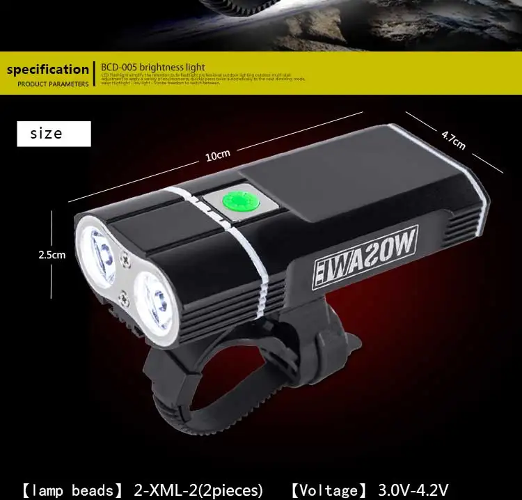 Перезаряжаемые 2400lm светодиодный велосипед светильник USB руль лампы 18650 Батарея