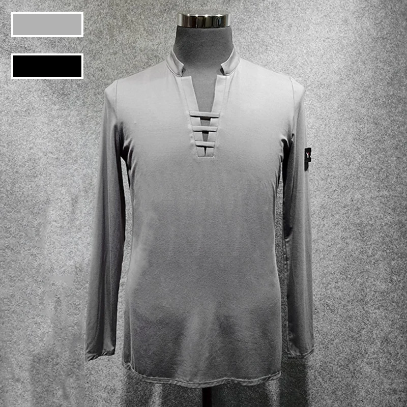 Одежда для латинских танцев Мужская осенняя и зимняя новая танцевальная рубашка