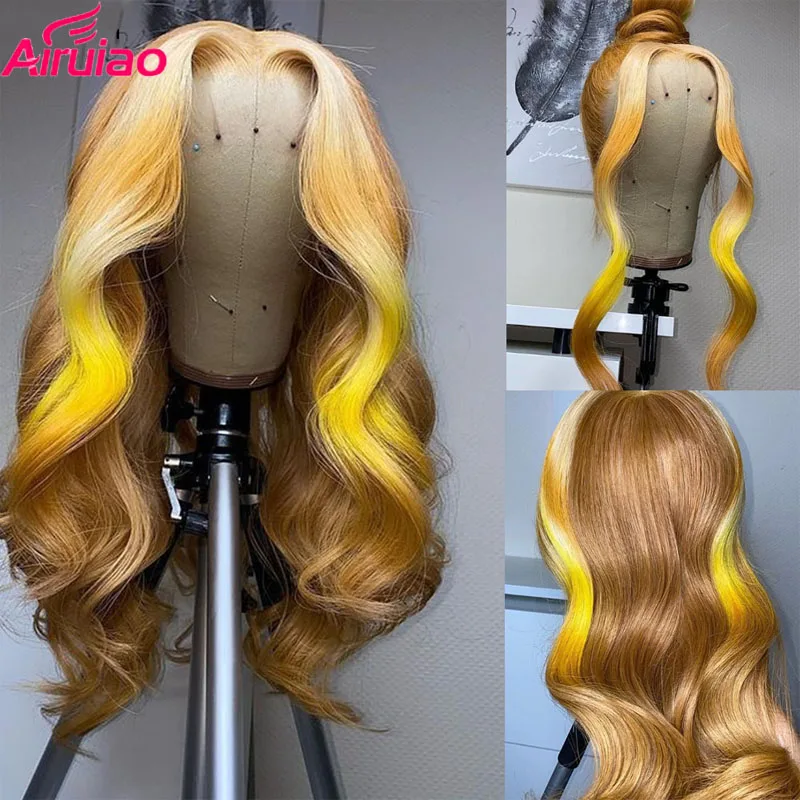 

Ombre 613 Colored Honey Blonde Body Wave Lace Frontal Human Hair Wig For Women Highlight HD Transparent Lace Front Full Remy Wig