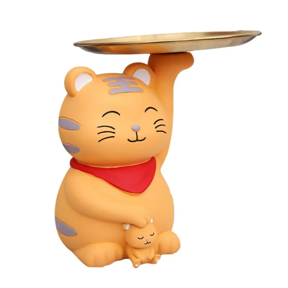 

Фигурка тигра, лоток для хранения, мультяшный милый домашний декор для стола, подарки, сувениры, коллекция для китайского знака зодиака, Нов...