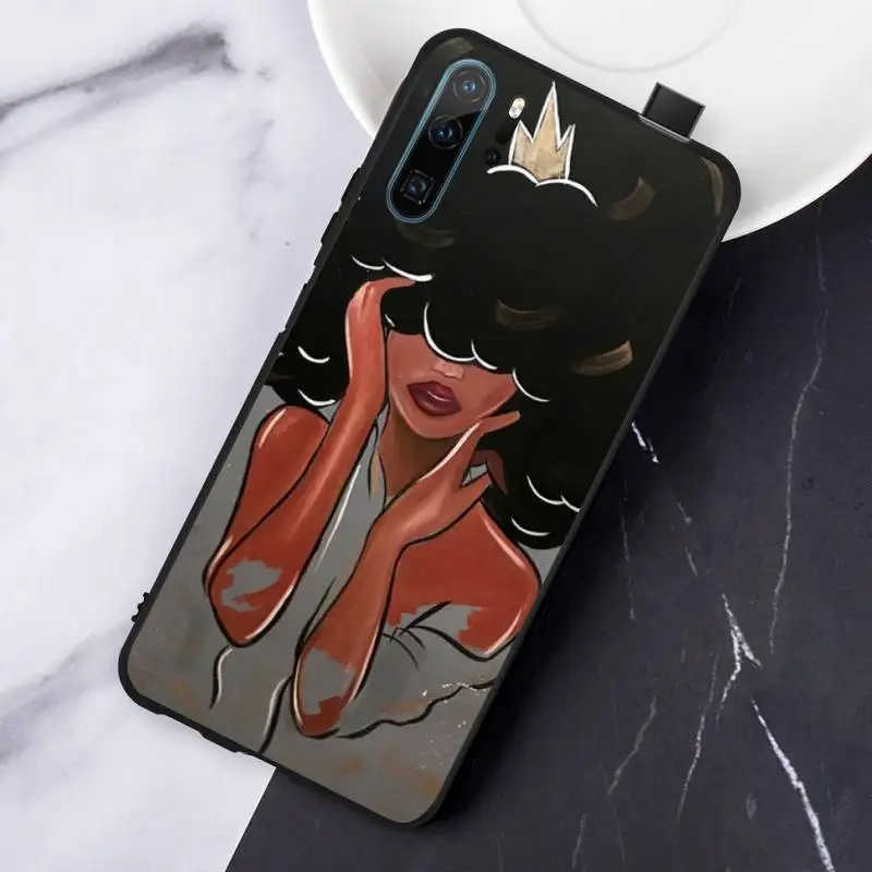 

Afro Black Girl Magic Queen Melanin Poppin Phone Case For Huawei honor Mate P 10 20 30 40 Pro 10i 9 10 20 8 x Lite