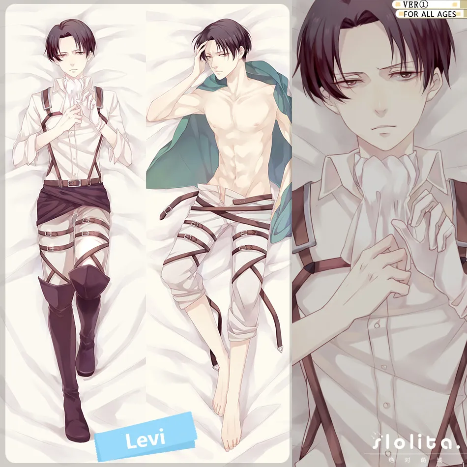 Длинный Чехол для подушки с аниме атака на Титанов Levi/Rivai Fujoshi 160*50/35*55 см |