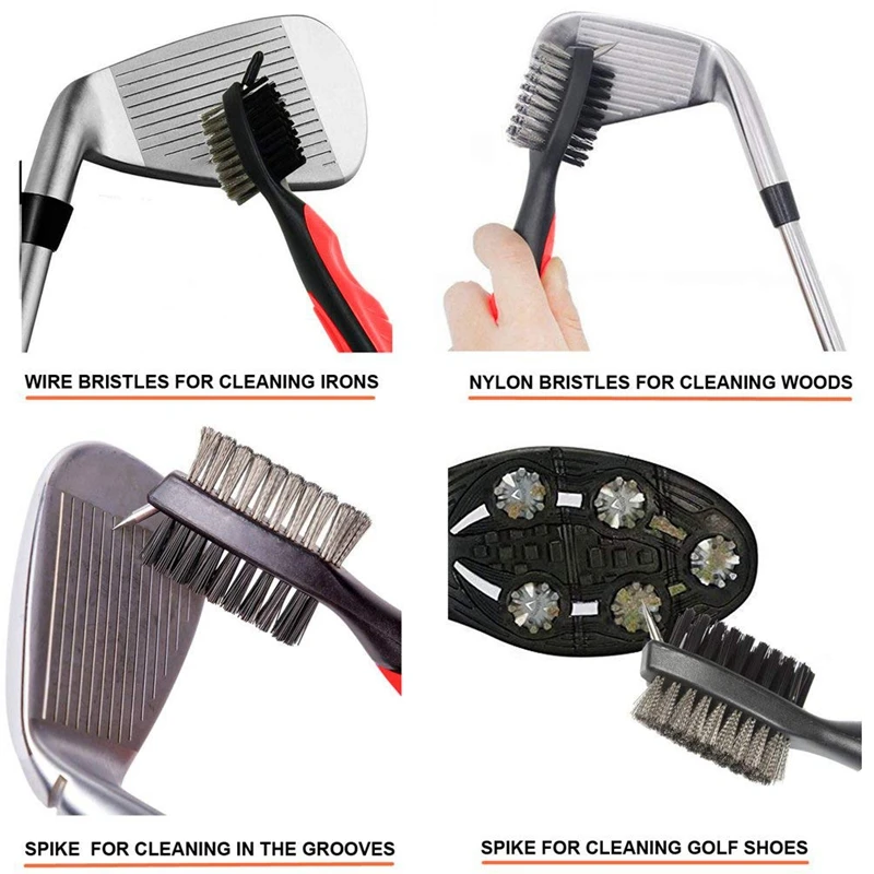 

Golf Groove Sharpener Tool Golf Club Groove Sharpener and Retractable Golf Club Brush for Golfers Practical and Clean Kits for A