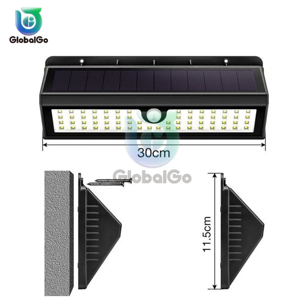 62 LED наружный Солнечный настенный светильник PIR датчик движения Солнечная лампа