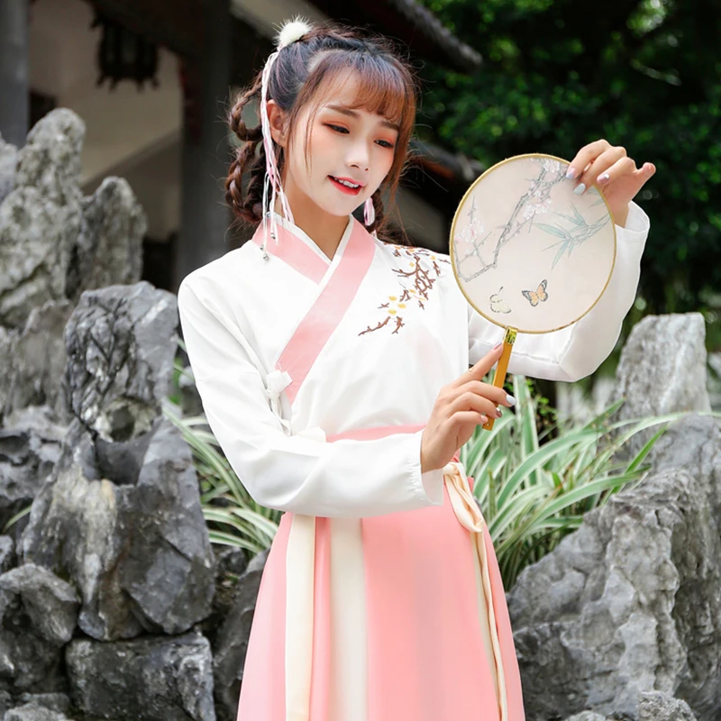 

Ханьфу китайское платье, традиционное Старинное платье, женская одежда для кунг-фу, карнавальный костюм феи, Классический танцевальный кос...