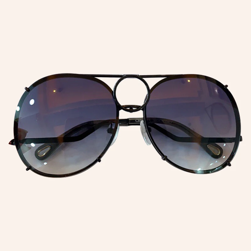 

Rimless Round Sunglasses Women Retro Oversized Fashion Sun Glasses Summer Style Female UV400