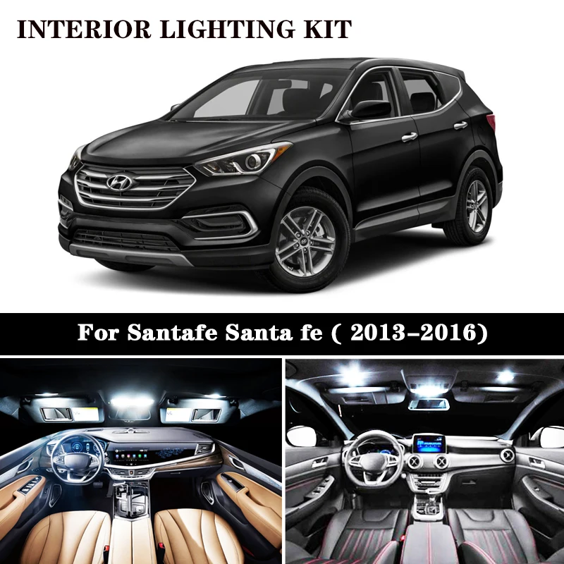 11 шт. Светодиодная лампа без ошибок для Hyundai Santafe Santa fe ix45 (2013 2016)|Сигнальная лампа| |