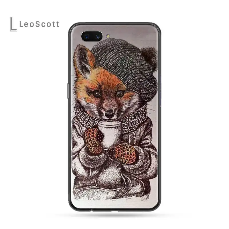 

Cute animal fox Phone Case For OPPO F 1S 7 9 K1 A77 F3 RENO F11 A5 A9 2020 A73S R15 REALME PRO COVER FUNDA SHELL