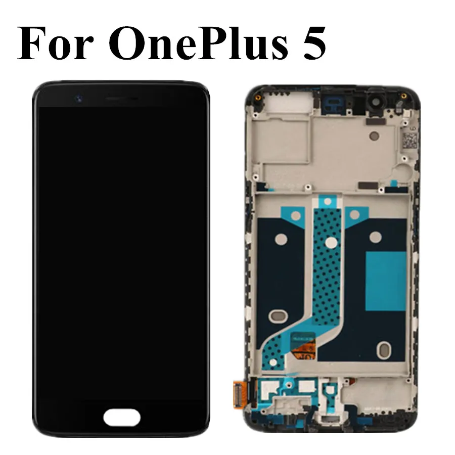 Tested A5000 LCD For Oneplus 5 lcd Display Touch Screen Digitizer Assembly Replacement with frame for Oneplus 5 display