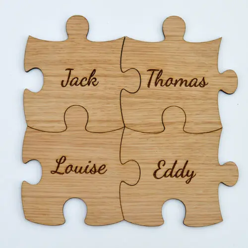 Персонализированные подставки для пазлов деревянные подарочные всей семьи