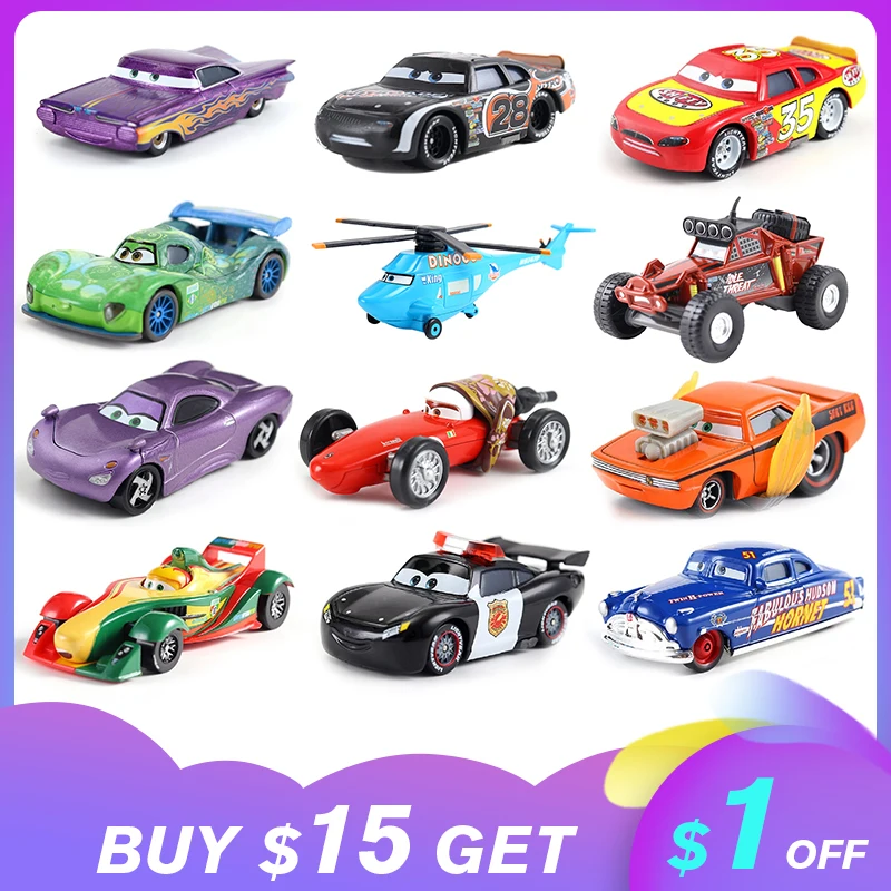 Disney Pixar машина 3 автомобиля 2 Чико Хикс McQueen Fillmore Игрушка 1:55 металлическая модель