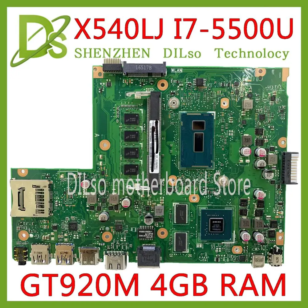 

KEFU X540L For ASUS F540L X540LJ X540 Laptop Motherboard Test beFore shipping work 100% 4G-RAM I7-5500U GT920M