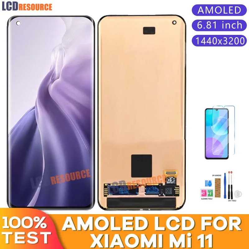 Pantalla LCD Original de 6,81 ", calidad AAA, con Marco, digitalizador de Panel t&aacute;ctil, reemplazo para Xiaomi MI 11-0