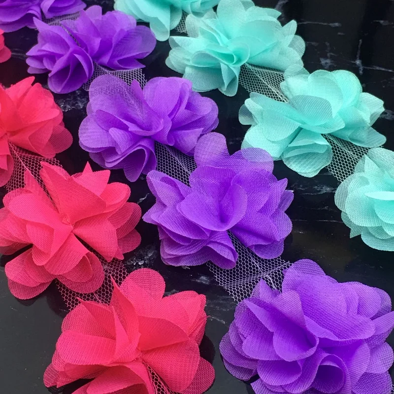 

2 Yards Chiffon Lace Three-Dimensional Flowers DIY Handmade Clothing Accessories