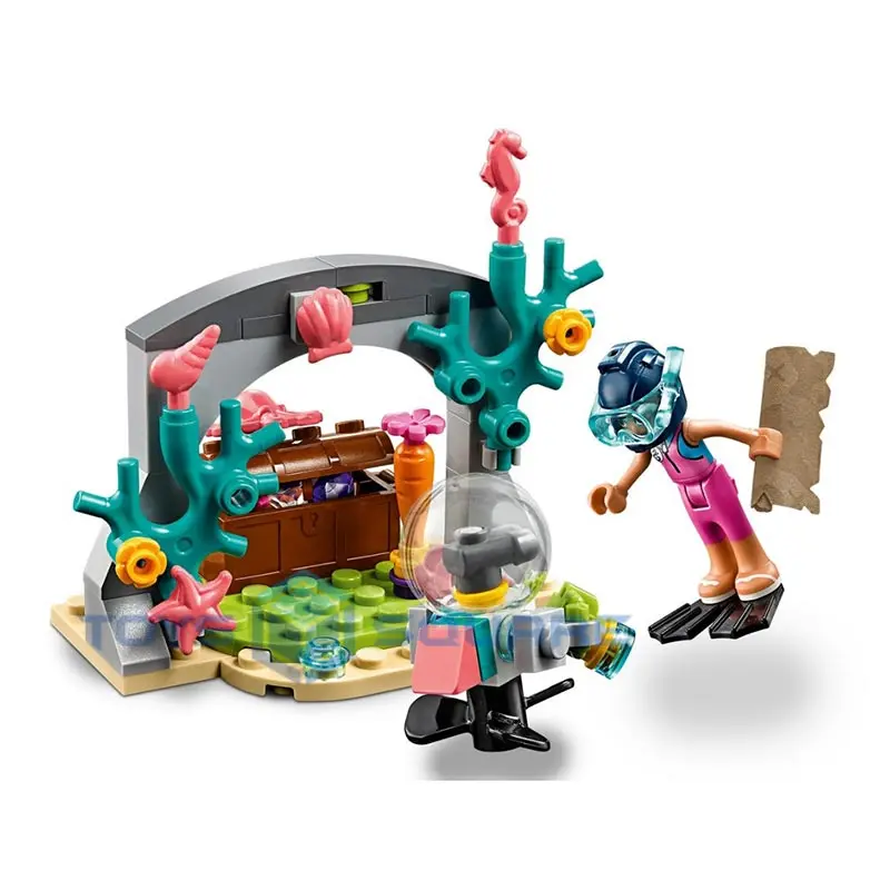 

The Rescue Mission Boat Model Building Blocks With Girls Action Figures Bricks Set Gifts Educational Toys For Children