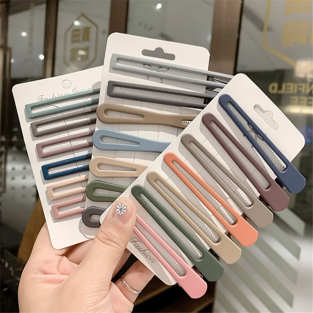 

Korea Square Hairpin Scrub Matte Hair Clip Colorful Bow Barrettes Geometric Fluffy Hair Clip Hollow Barrette Hair Accessories